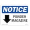 Signmission OSHA Notice, 3.5" Height, Powder Magazine Down Arrow Sign With Symbol, 5" X 3.5", Landscape OS-NS-D-35-L-17736 - alternate 1